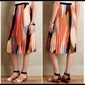 Anthropologie HD in Paris Pleated Colorblock Skirt